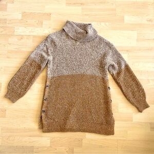 Cowel Neck Color Block Sweater